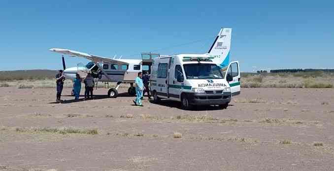 En 25 de Mayo aterrizo Avión Sanitario para el traslado de heridos en Ruta 151